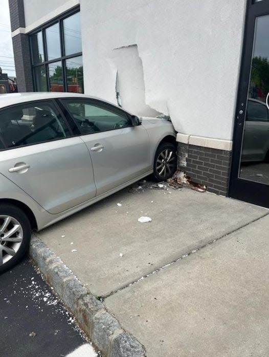 Photo of the car that ran into Chipotle Tuesday afternoon in Holmdel.