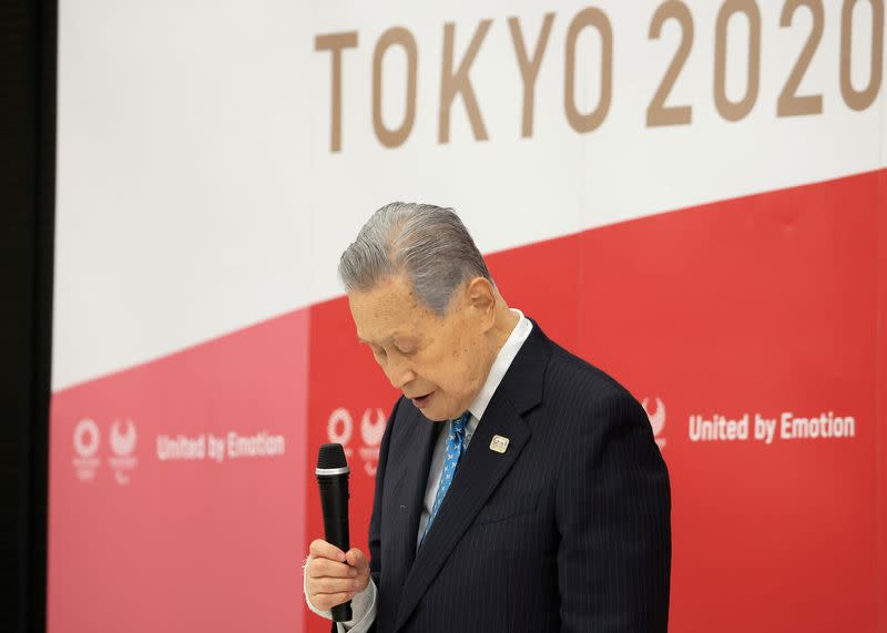 FILE PHOTO: FILE PHOTO: Tokyo 2020 Olympics organizing committee president Yoshiro Mori announces his resignation