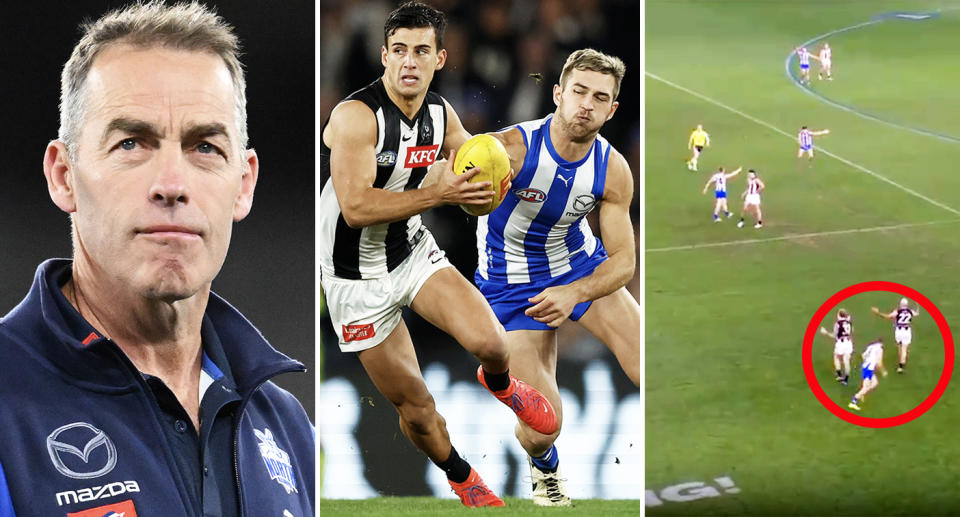 Alastair Clarkson during North Melbourne's controversial loss to Collingwood.