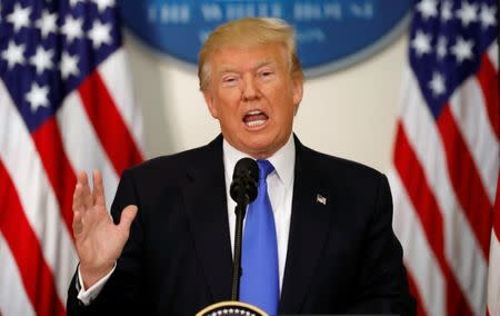 U.S. President Donald Trump speaks at the first meeting of the Presidential Advisory Commission on Election Integrity at the White House in Washington, U.S., July 19, 2017. REUTERS/Kevin Lamarque