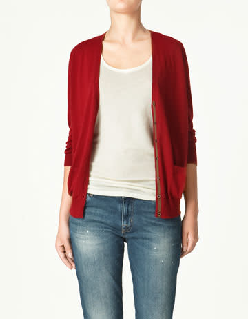 Cardigan with contrasting ribbon, $35.50