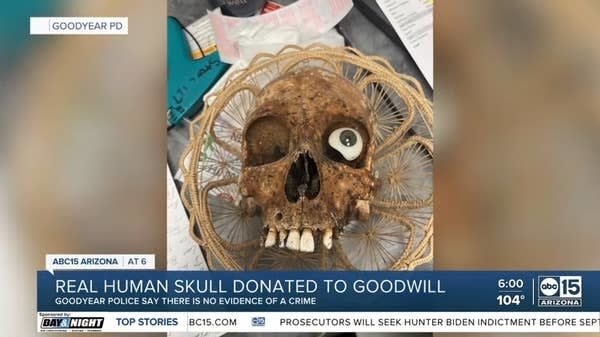 "Real human skull donated to Goodwill"