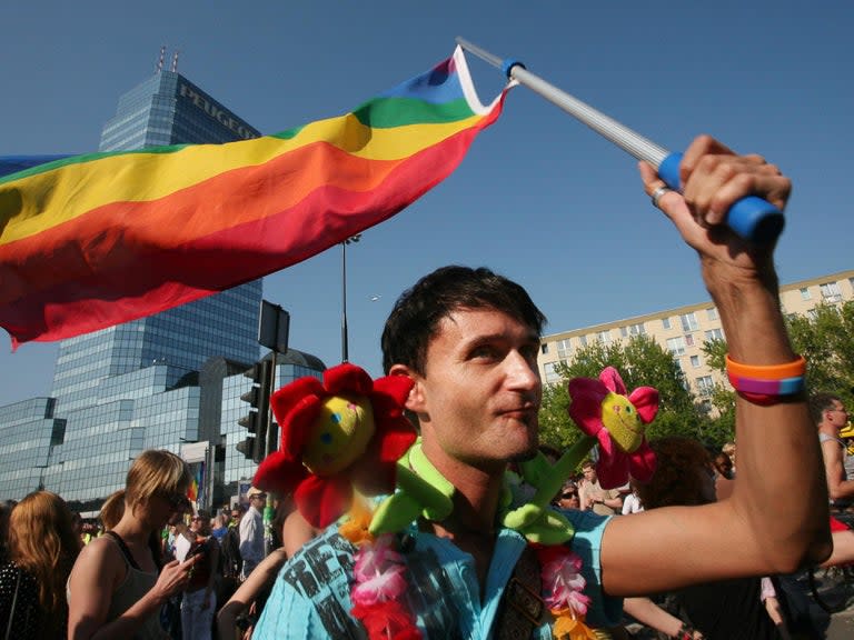 A Polish newspaper plans to hand out “LGBT-free zone” stickers in its next issue.Gazeta Polska tweeted a preview of the stickers, which show a rainbow flag with a black cross over it.The weekly publication, which has a circulation of about 11,000, openly supports the conservative governing Law and Justice Party (PiS).The stickers are due to be distributed on Wednesday with next week’s issue.Georgette Mosbacher, the US ambassador to Poland, criticised the move.She tweeted: “I am disappointed and concerned that some groups use stickers to promote hatred and intolerance. “We respect freedom of speech, but we must stand together on the side of values such as diversity and tolerance.”> StrefaWolnaOdLGBT naklejka LGBT wkrótce wraz z „Gazetą Polską” GazetaPolska pic.twitter.com/EWB3FMpIY8> > — Gazeta Polska (@GPtygodnik) > > 17 July 2019A law graduate based in the country’s capital of Warsaw compared the stickers to anti-Jew signs displayed by the Nazis in Germany.He said: “One of the photos comes from the supplement to Gazeta Polska, a magazine associated with the PiS. The second picture is the work of the Nazis. Poland in the 21st century and Germany in the 1930s. So far, and so close.”In response to the criticism, the newspaper’s editor Tomasz Sakiewicz said freedom meant both his own views and those of the ambassador should be respected.He added: “Being an activist in the gay movement does not make anyone more tolerant. “Poles love freedom and have known the word tolerance for centuries. That’s why they supported the rise of the USA.”Paweł Rabiej, the deputy mayor of Warsaw, said he had filed a complaint about the stickers to the prosecutor’s office.He tweeted: “German fascists created Jew-free zones. As you can see this tradition finds worthy followers, this time in Poland.”Posting an image of the letter he sent to the prosecutor, he added: “I hope that the prosecutor’s office will take appropriate steps and prohibit the distribution of discriminatory stickers.”Polish attitudes to homosexuality are evolving, but gay marriage is still outlawed.According to a poll carried out by CBOS in 2017, at the time half of Poles believed homosexuality was not normal but could be tolerated, while a quarter believed it should not be tolerated at all.