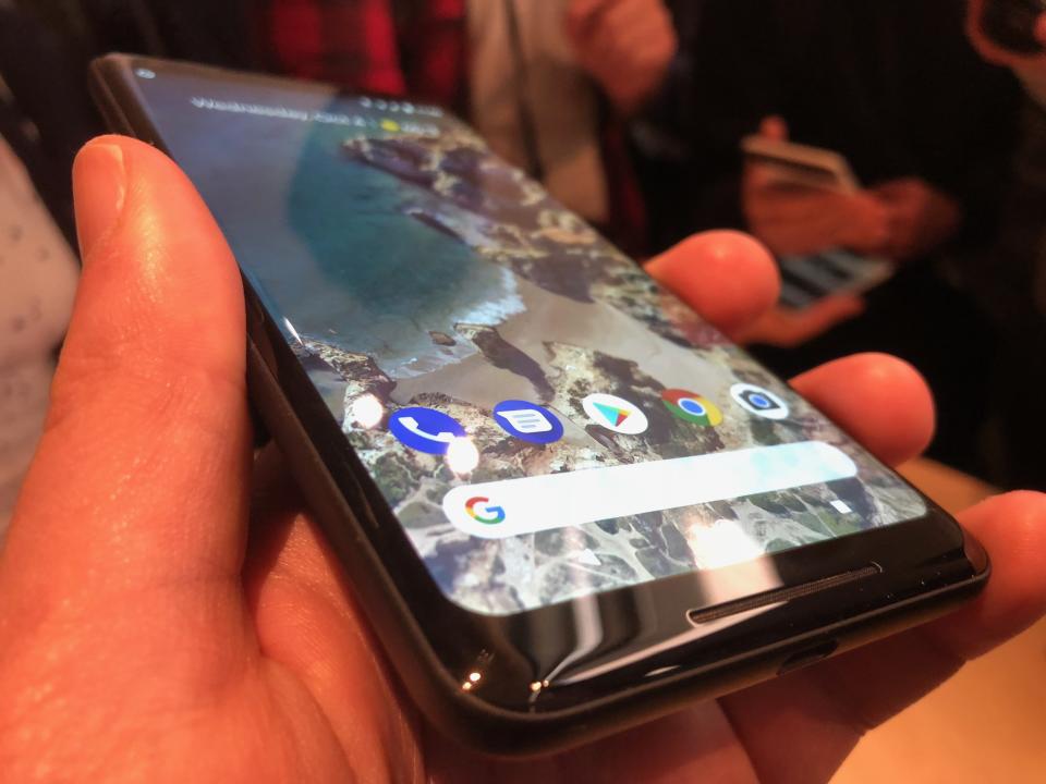 The Pixel 2 XL has a rounded, edge-to-edge display that’s absolutely stunning.