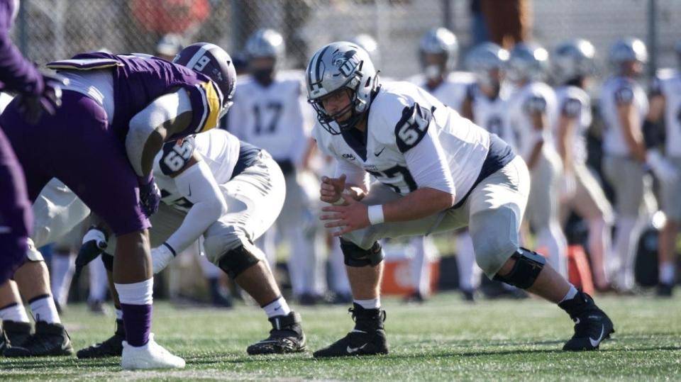 Offensive lineman Patrick Flynn will serve as one of the four captains this season with the University of New Hampshire football team.