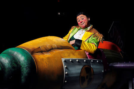 Head clown Davis Vassallo poses for a portrait before taking part in the last weekend of the Ringling Bros. and Barnum & Bailey circus at Nassau Coliseum in Uniondale, New York, May 19, 2017. REUTERS/Lucas Jackson