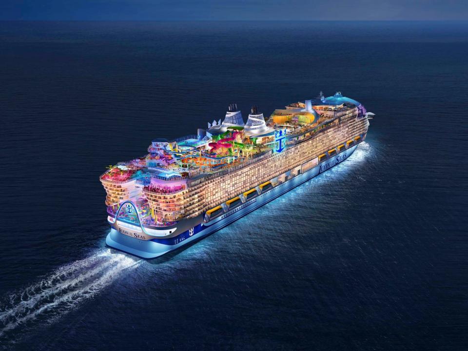 A rendering of Royal Caribbean International's Icon of the Seas cruise ship.