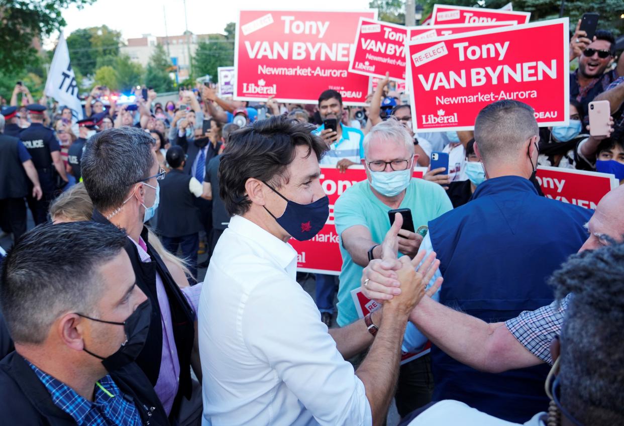 Canda PM Justin Trudeau on a campaign stop in Newmarket  (REUTERS)