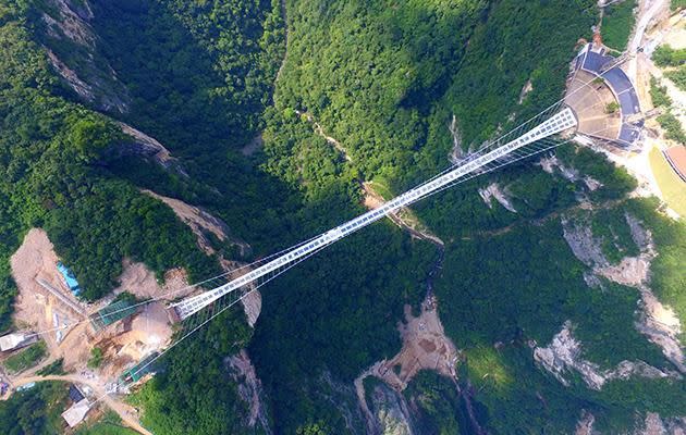 The glass-bottom structure is the longest and highest of its kind in the world.