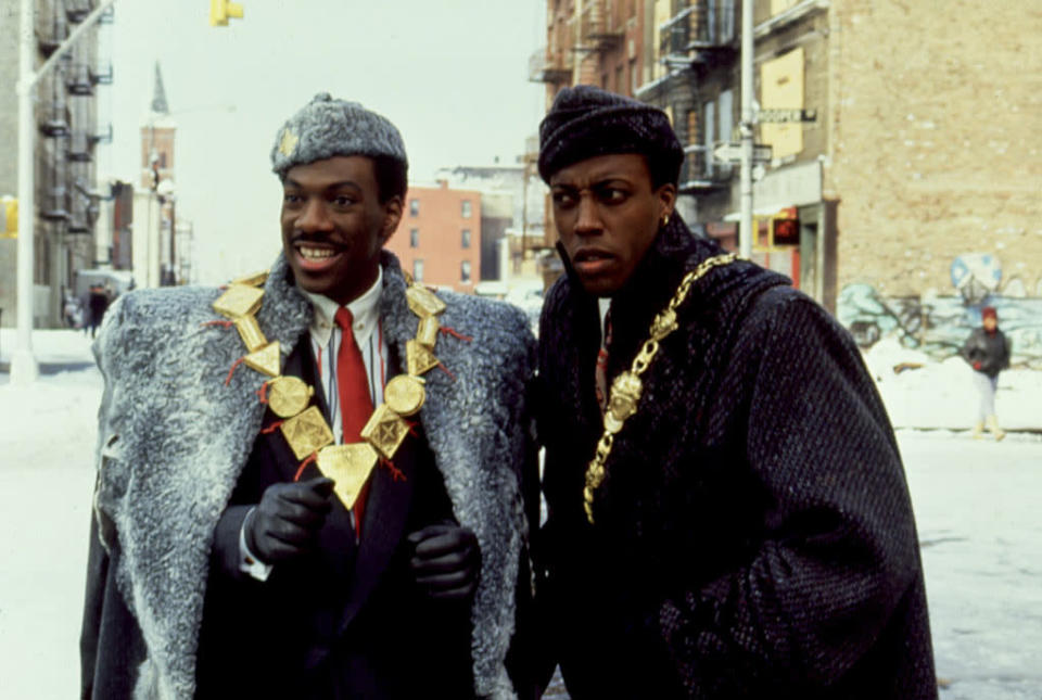 <a href="http://movies.yahoo.com/movie/coming-to-america/" data-ylk="slk:COMING TO AMERICA;elm:context_link;itc:0;sec:content-canvas" class="link ">COMING TO AMERICA </a>(1988) <br>Directed by: John Landis <br>Starring: Eddie Murphy and Arsenio Hall