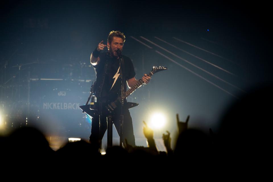 Nickelback performs at Bridgestone Arena in Nashville, Tenn., Tuesday, Aug. 1, 2023.