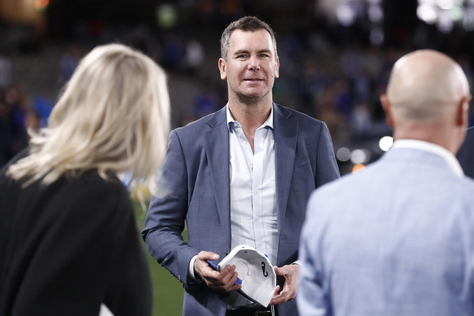 Wayne Carey, pictured here at a parade of former North Melbourne players.