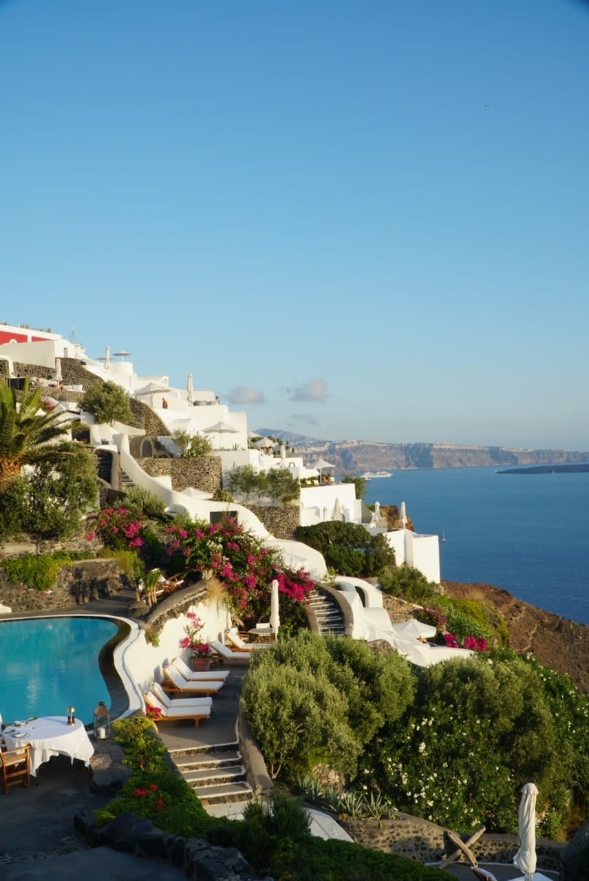 White caves of Santorini.