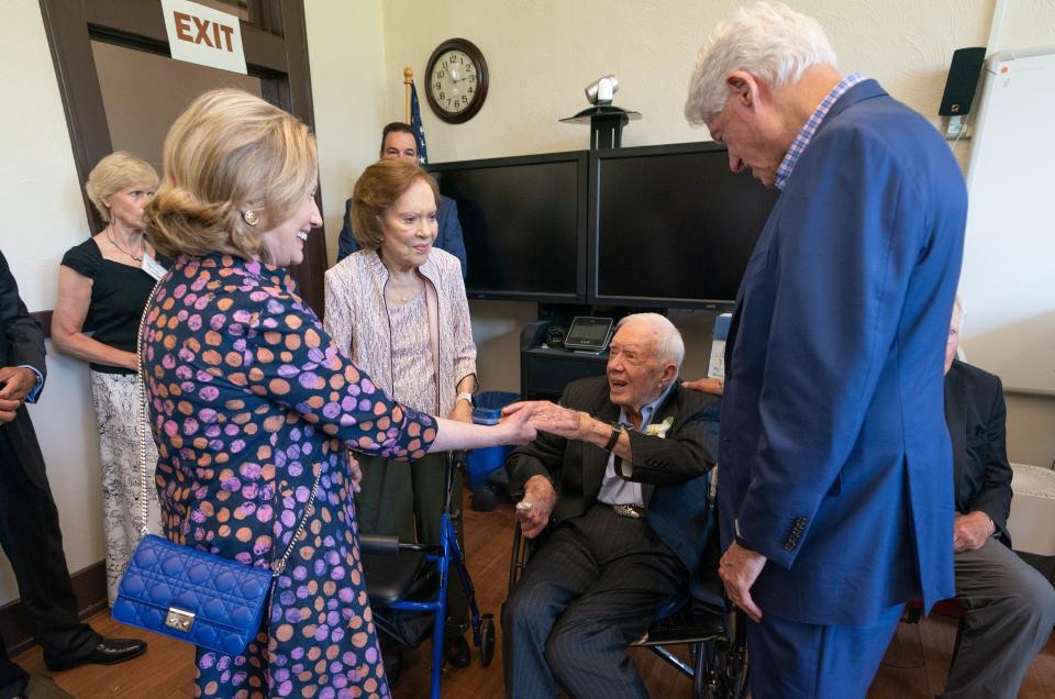 Jimmy and Rosalynn Carter celebrated their 75th wedding anniversary with family, friends and special guests Saturday July 10, 2021 in Plains, Georgia.