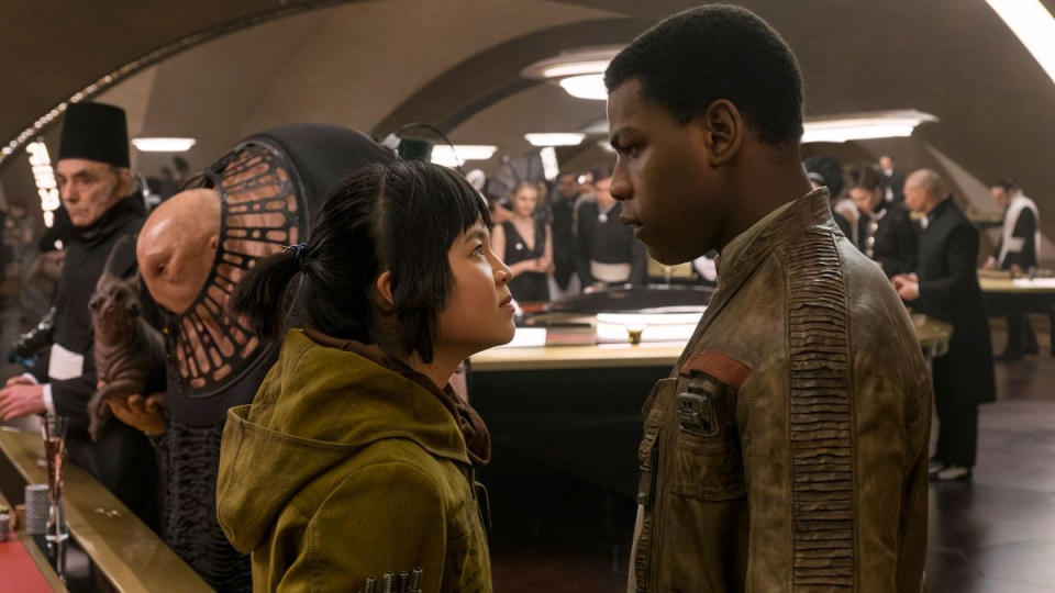 Kelly Marie Tran and John Boyega in 'Star Wars: The Last Jedi'. (Credit: Disney/Lucasfilm)