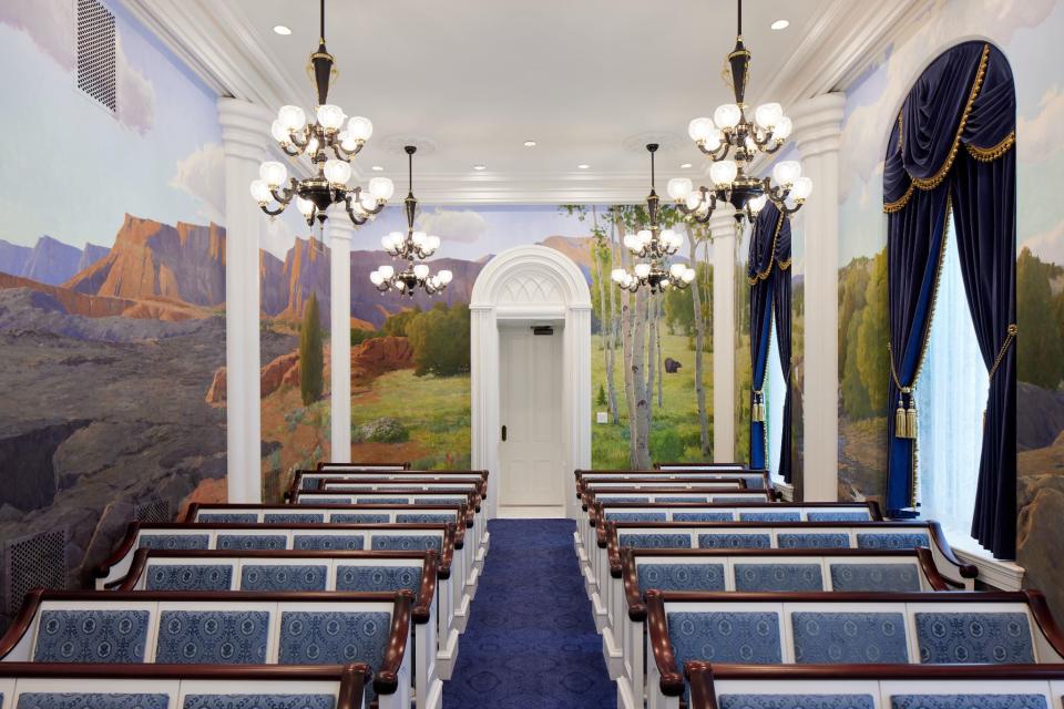 The Church of Jesus Christ of Latter-day Saints released the first photos from inside the renovated temple on Sept. 6, 2023. 