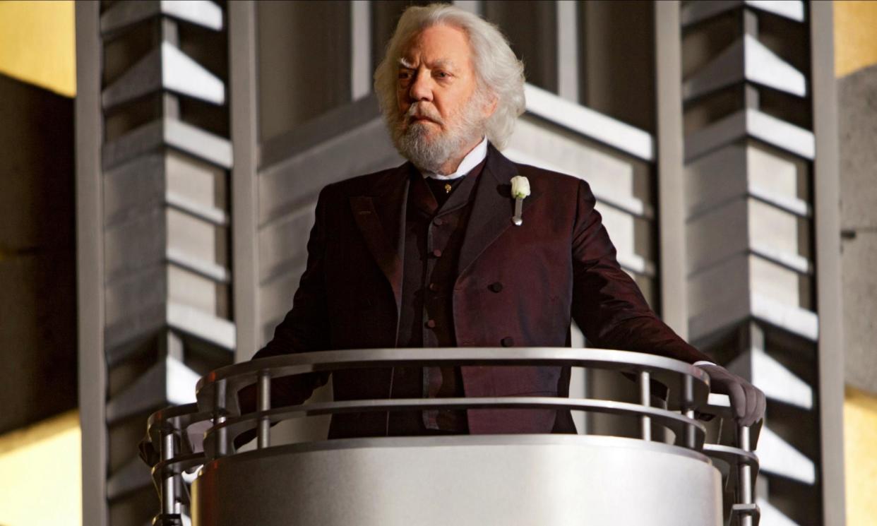 <span>Sutherland as President Snow in The Hunger Games, 2012; he went on to feature in three more films in the franchise.</span><span>Photograph: Murray Close/Lionsgate/Allstar</span>