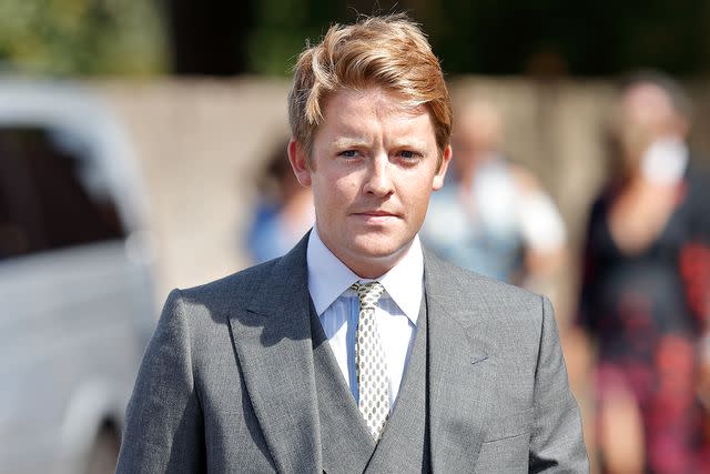 <p>Max Mumby/Indigo/Getty</p> Hugh Grosvenor, Duke of Westminster attends the wedding of Charlie van Straubenzee and Daisy Jenks at the church of St Mary the Virgin on August 4, 2018 in Frensham, England