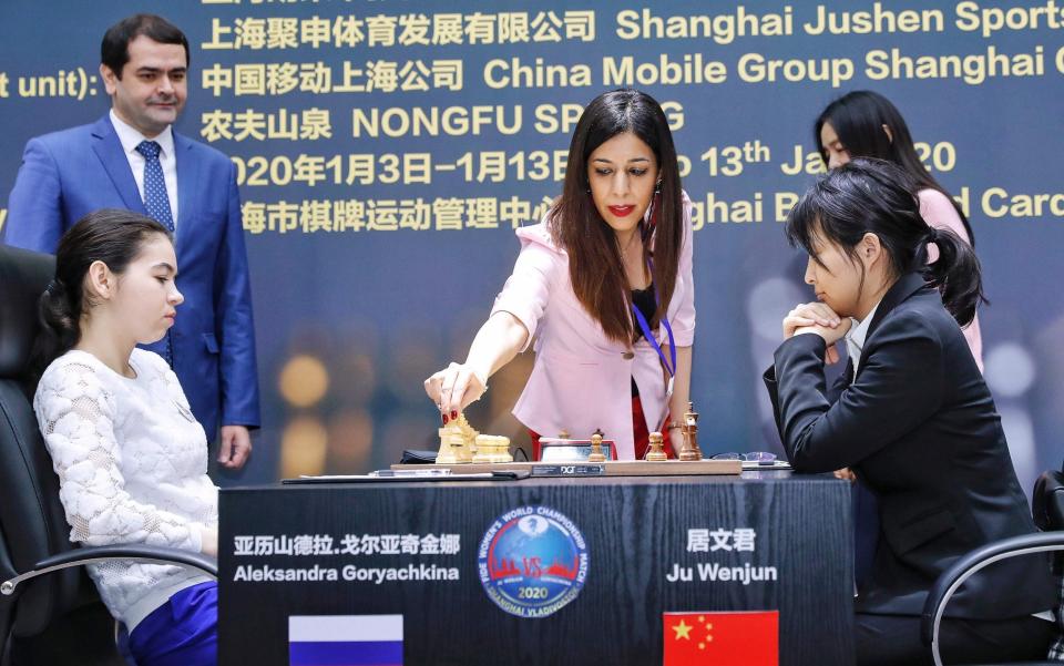 Shohreh Bayat became one of the most prominent Iranian women in international chess after she refereed the Women’s World Chess Championship in Shanghai  - AFP