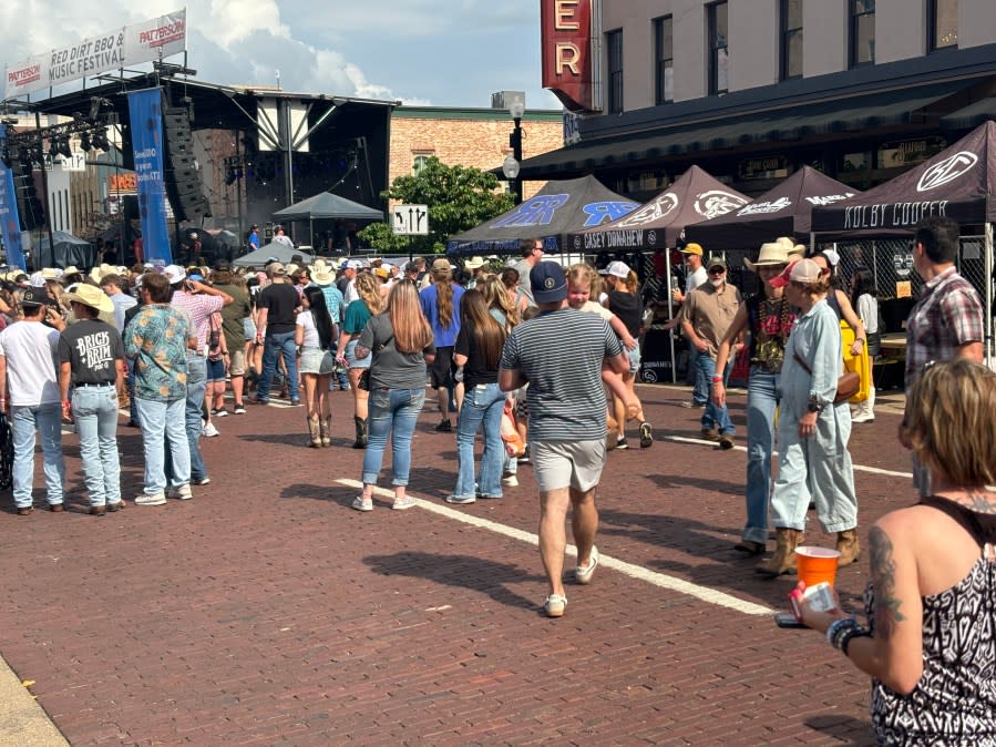 Festival-goers in downtown Tyler for the 2024 Red Dirt Music Festival.