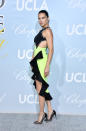 <p>Model Adriana Lima chose a ruffled David Koma dress for the Hollywood for Science Gala. <em>[Photo: Getty]</em> </p>