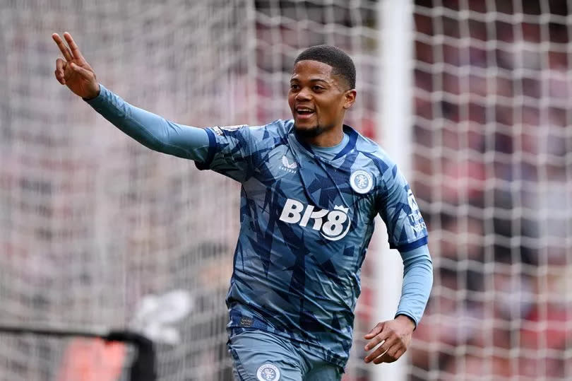 Leon Bailey of Aston Villa celebrates