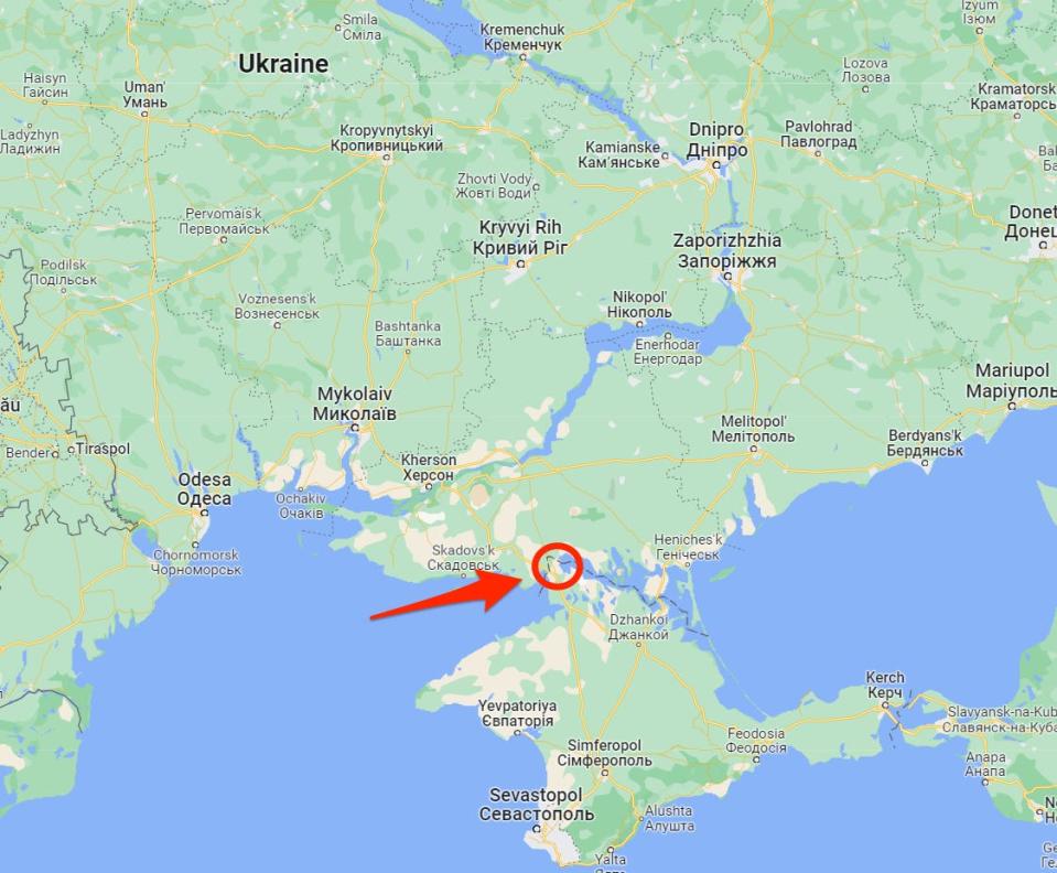 Armyansk is located on the northernmost tip of Ukraine.