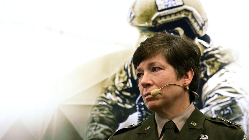 Lt. Gen. Maria Barrett leads U.S. Army Cyber Command. (Colin Demarest/Staff)