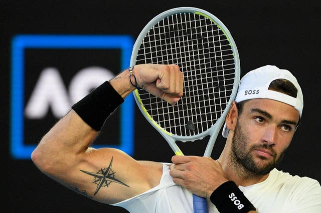 Matteo Berrettini celebrates after defeating Carlos Alcaraz