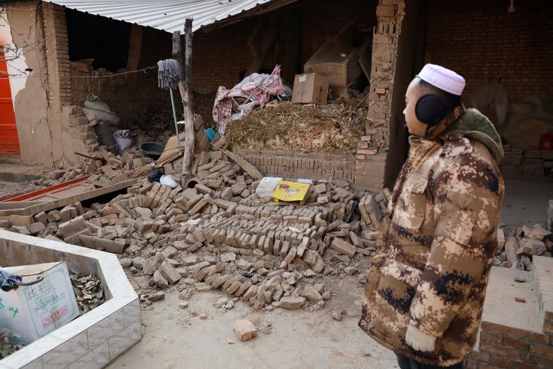 FILE PHOTO: Earthquake in Jishishan county, Gansu