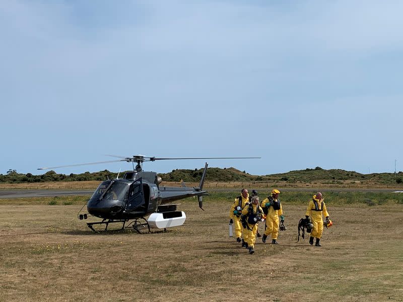 New Zealand Police Search and Rescue and Disaster Victim Identification staff return to Whakatane after conducting a search for bodies in the aftermath of the eruption of White Island volcano
