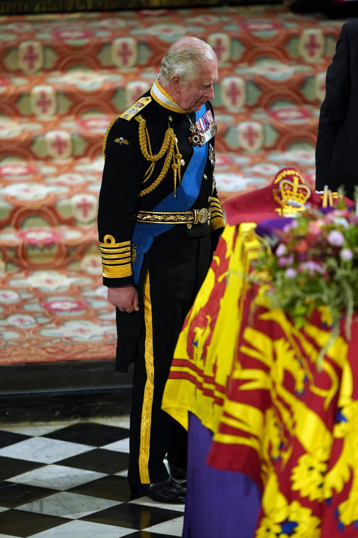 King Charles III at the Committal Service for Queen Elizabeth II held at St George's Chapel in Windsor Castle, Berkshire. Picture date: Monday September 19, 2022.