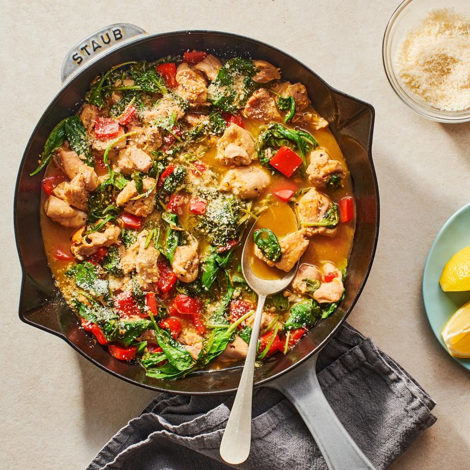 Skillet Lemon Chicken with Spinach