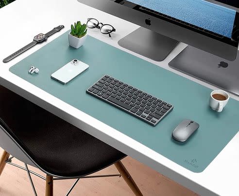 Bag 38% off this PU leather mint green multifunctional desk pad