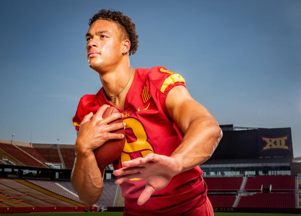 Iowa State's top receiver, Xavier Hutchinson, has confidence that Hunter Dekkers will be a very good quarterback.