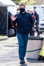 <p>Tom Cruise waves as he heads to the set of <em>Mission: Impossible 7</em> in Pickering, England, on Wednesday.</p>