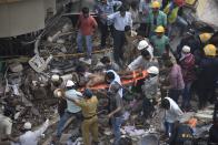 <p>Search and rescue works in progress after a five-story building collapsed in Mumbai, India, on Aug. 31, 2017. (Photo: Imtiyaz Shaikh/Anadolu Agency/Getty Images) </p>