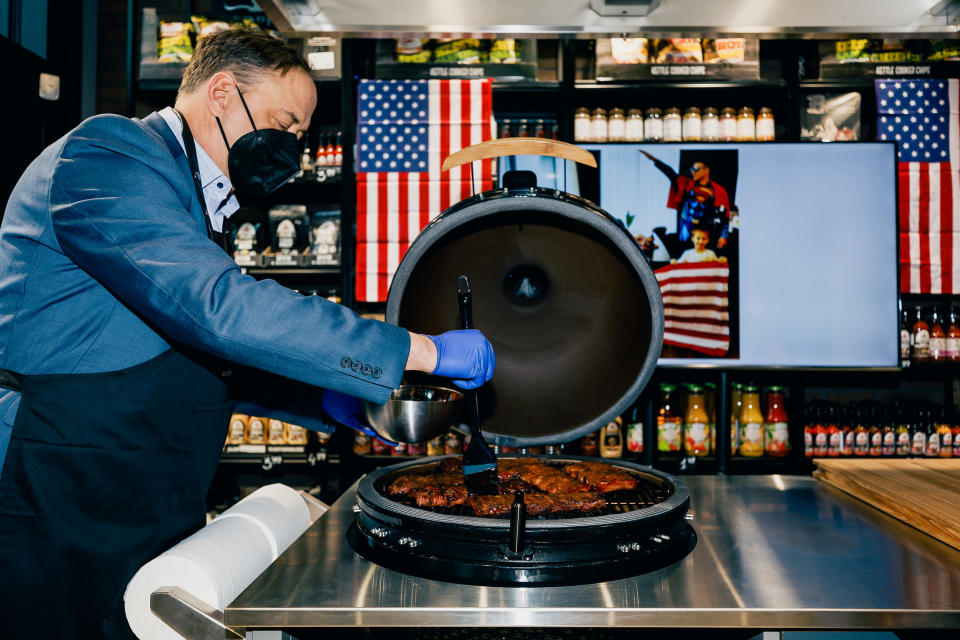 Grilling in progress - US ambassador in Lithuania Robert Gilchrist