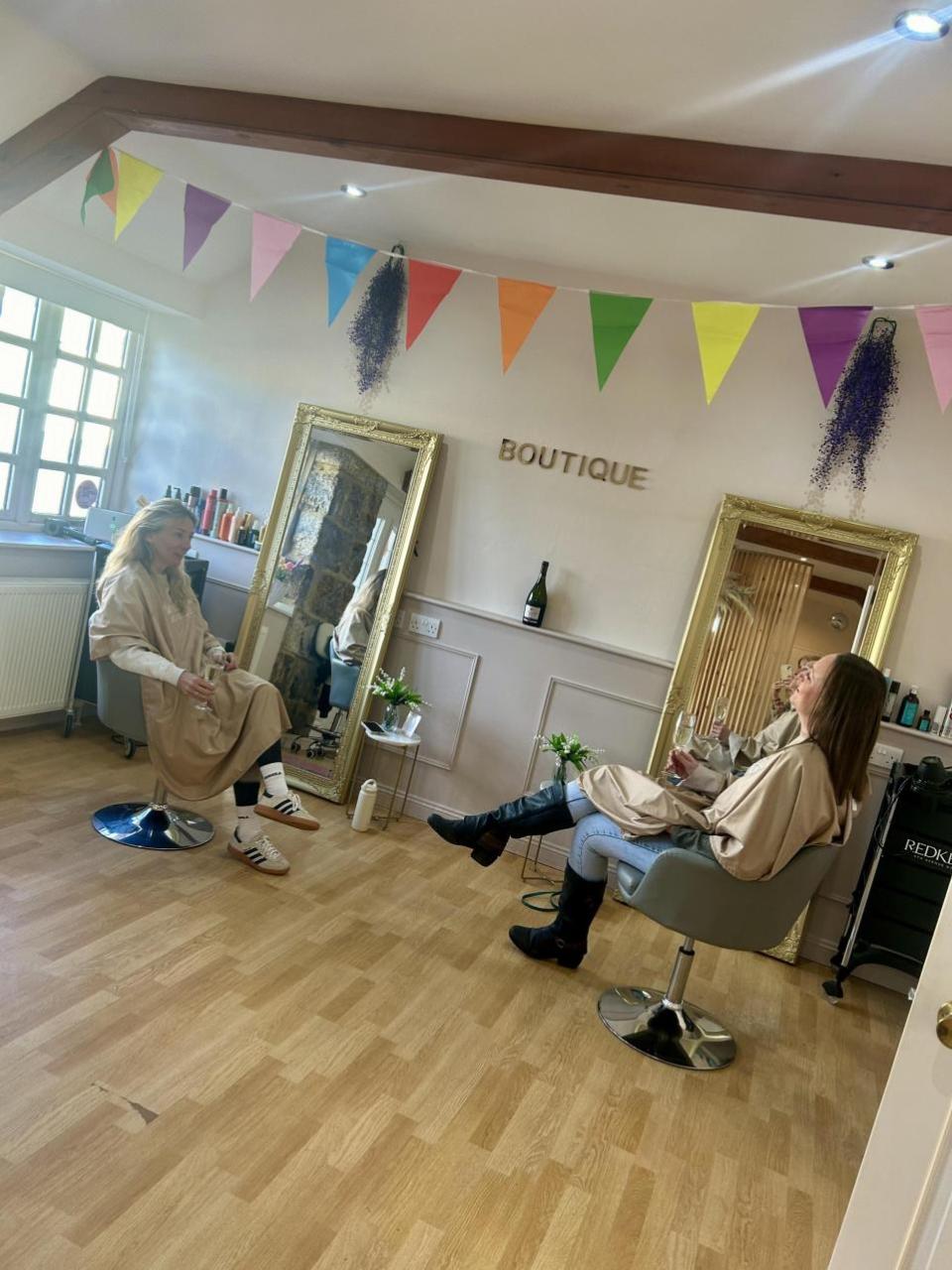 Falmouth Packet: The leading ladies were invited to have their hair done together by Jessie at her salon C’est La Vie in Helston 