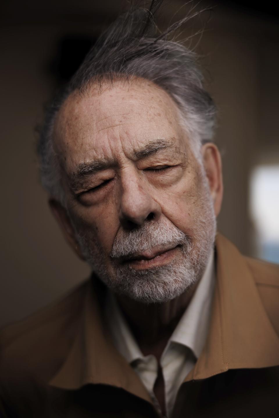 Director Francis Ford Coppola poses for portrait photographs for the film 'Megalopolis', at the 77th international film festival, Cannes, southern France, Friday, May 17, 2024. (Photo by Vianney Le Caer/Invision/AP)