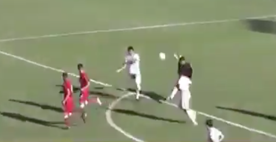 The goalkeeper’s clearing kick was blocked