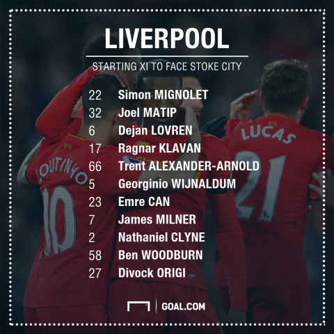 GFX Info Liverpool XI vs Stoke