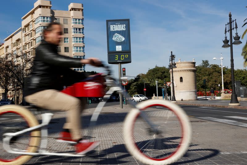 High temperature in January in Valencia