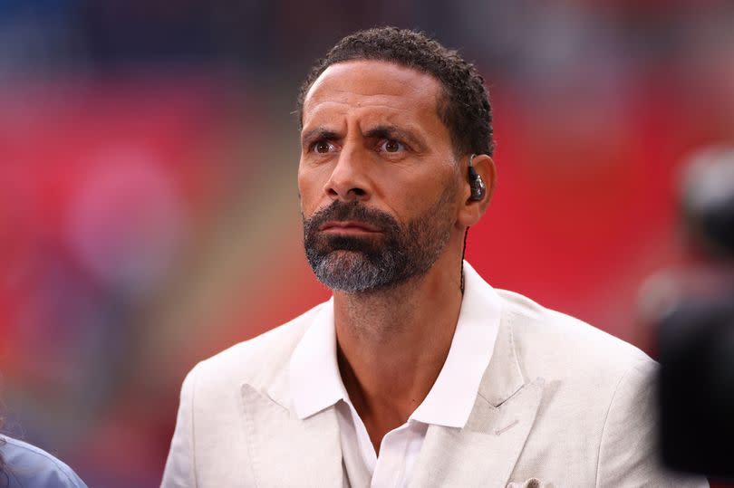 Rio Ferdinand ahead of the UEFA Champions League 2023/24 final match between Borussia Dortmund v Real Madrid CF at Wembley Stadium on June 1, 2024 in London, England.