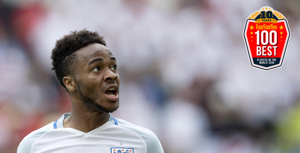Raheem Sterling has retained his place as the top English player in FourFourTwos Best 100 Players in the World, although he has fallen eight places from his 2015 ranking.