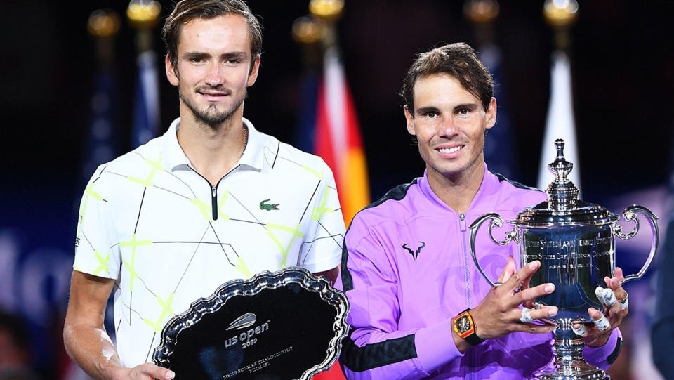 Daniil Medvedev and Rafael Nadal, pictured here after the US Open final.