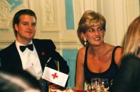 <p><em>Love and War</em> actor Chris O'Donnell hit the seating chart jackpot when he was seated next to Princess Diana at the London premiere. The two met previously in the receiving line, where O'Donnell showed off his clean-cut tuxedo. </p>