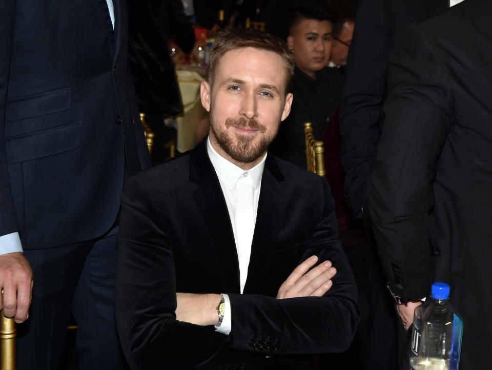 SANTA MONICA, CALIFORNIA - JANUARY 13: Ryan Gosling at The 24th Annual Critics' Choice Awards at Barker Hangar on January 13, 2019 in Santa Monica, California. (Photo by Jeff Kravitz/FilmMagic)