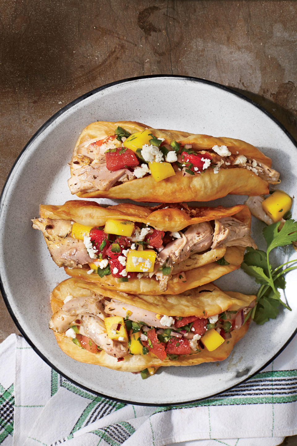 Crunchy Jerk Tacos with Watermelon-Mango Salsa