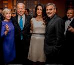 <p>While attending the Women of Impact Dinner on Jan. 17, Clooney wore a stunning on-trend sequined two-piece look. <i>(Photo by David Biedert)</i></p>